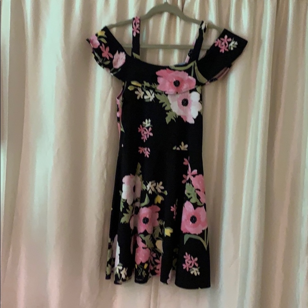Girls Black Floral Dress